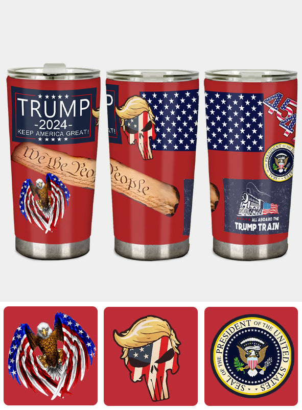 All Aboard The Trump Train MAGA 2024 We The People - Tumbler