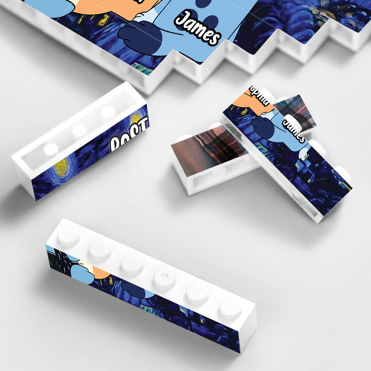 Best Dad Ever - Personalized Father One-sided Horizontal Rectangle Building Brick Blocks
