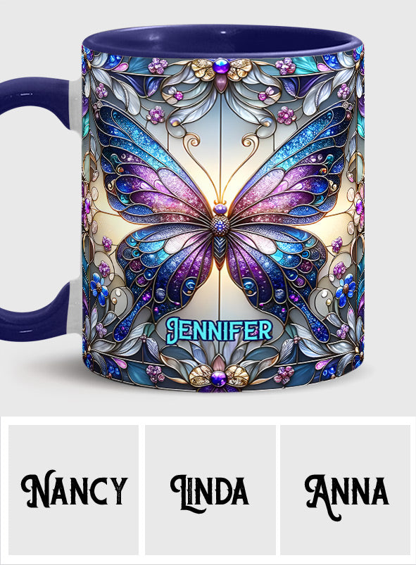 Beautiful Butterfly - Personalized Butterfly Accent Mug