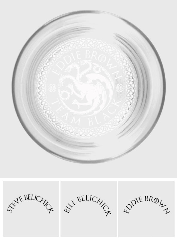 Team Black - Personalized Thrones Game Engraved Whiskey Glass