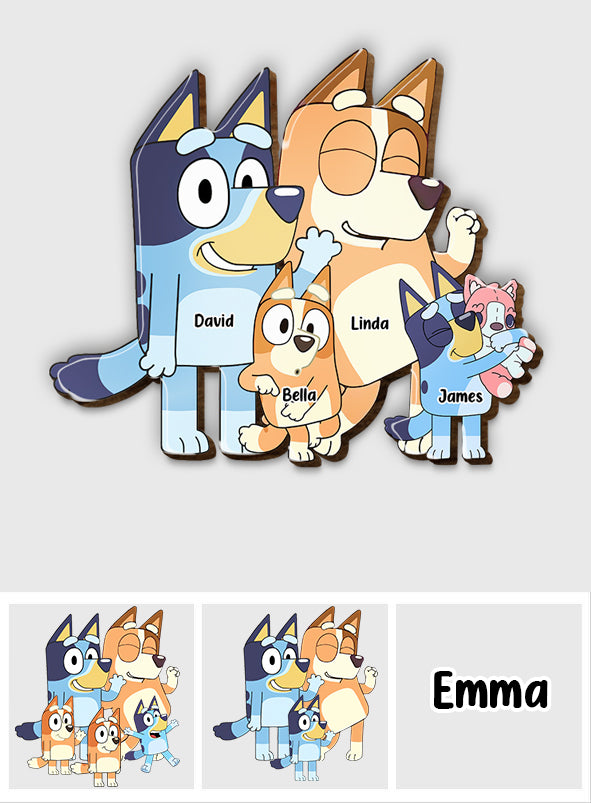 Bluey Family - Personalized Family Shaped Car Visor Clip