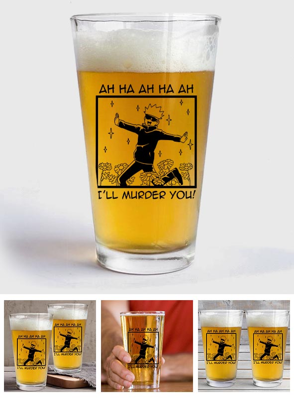 Anime Funny Ah Ha Ha - Beer Glass