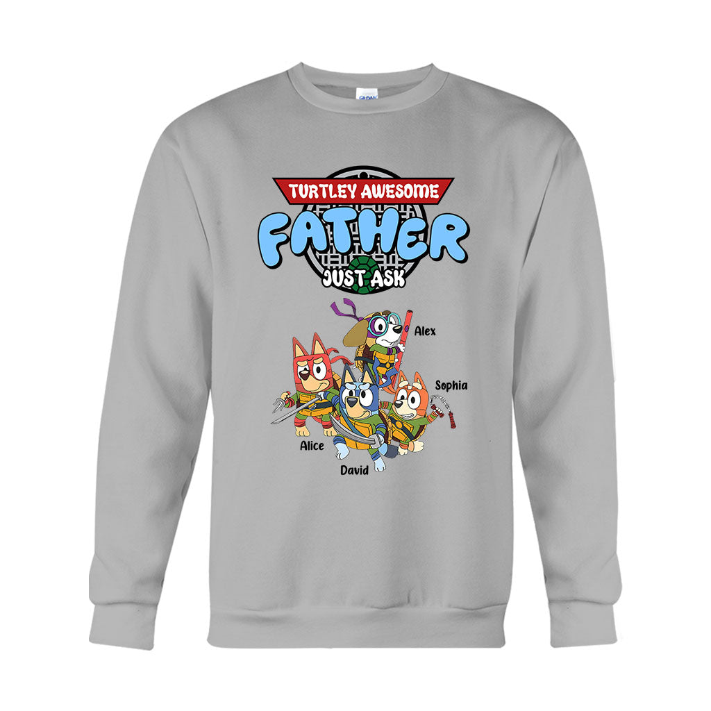 Turtle Awesome Father - Personalized Father T-shirt And Hoodie