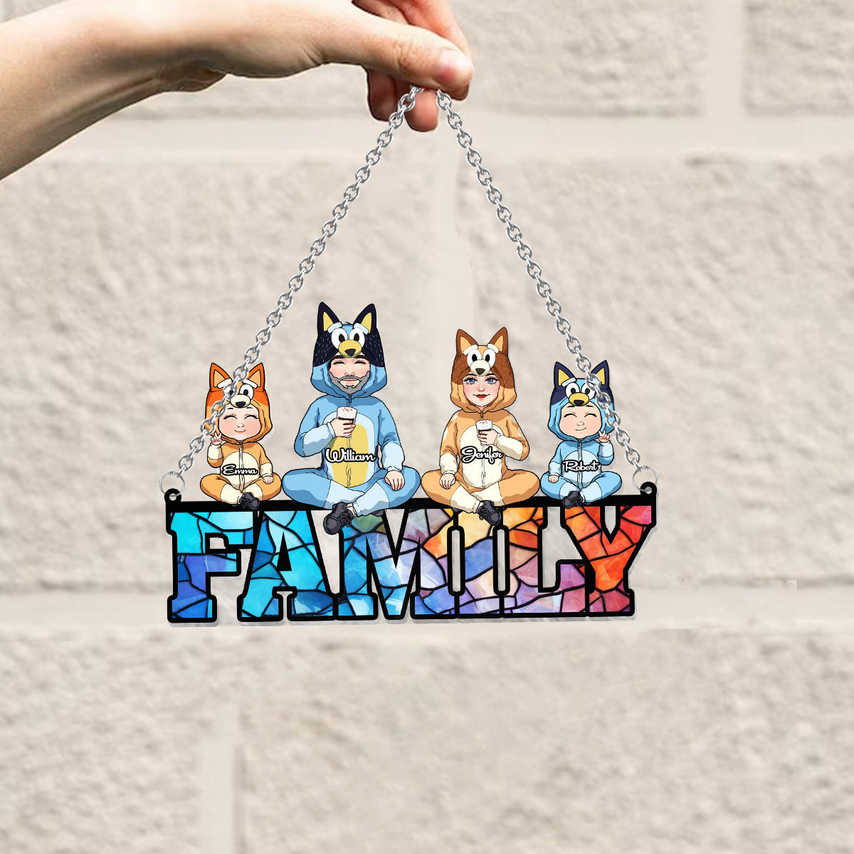 Cool Family - Personalized Family Window Hanging Suncatcher Ornament