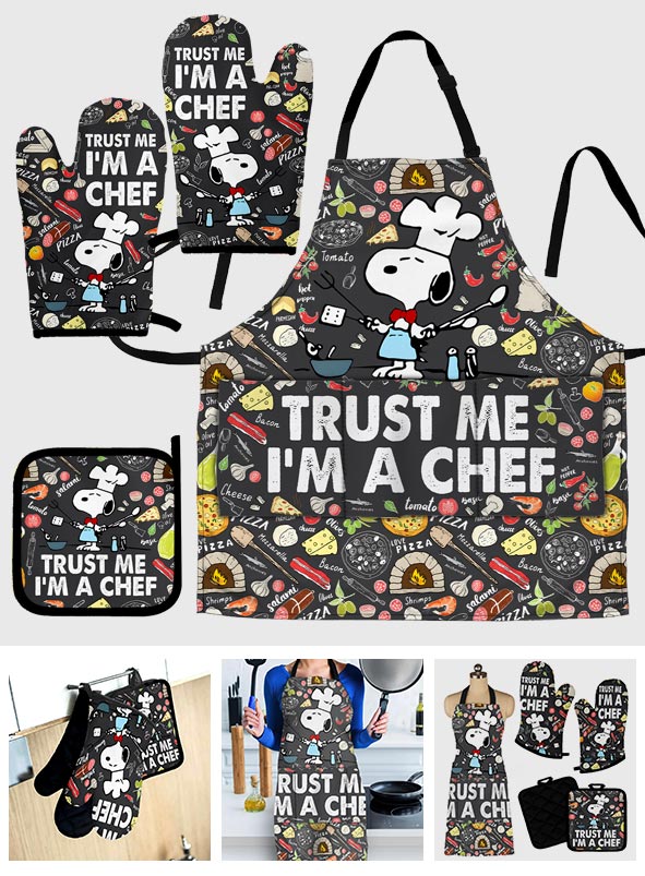 Trust Me Cute Dogs Apron, Oven Mitts & Pot Holder