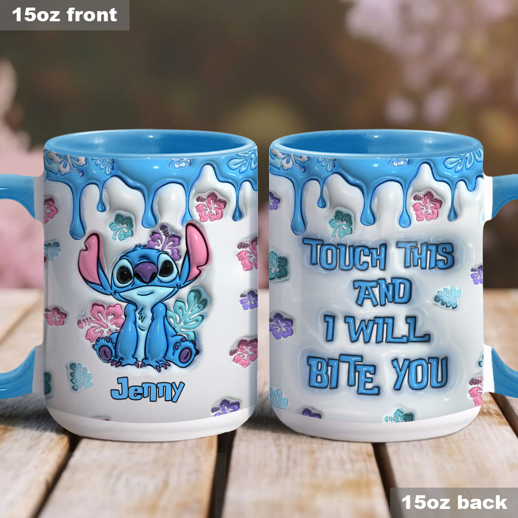 Touch Me And I Will Bite - Personalized Ohana Accent Mug