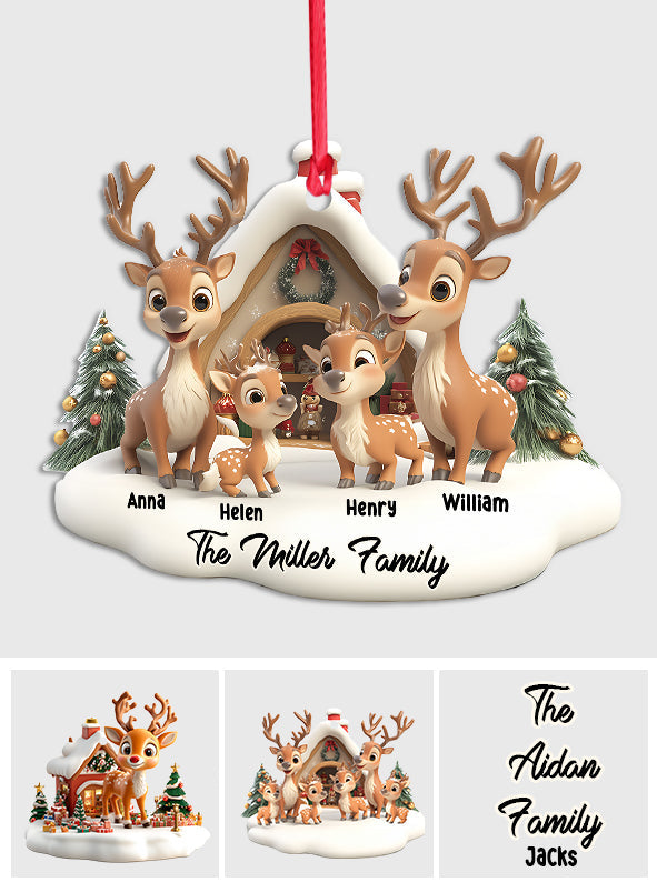 Reindeer Family - Personalized Family Ornament