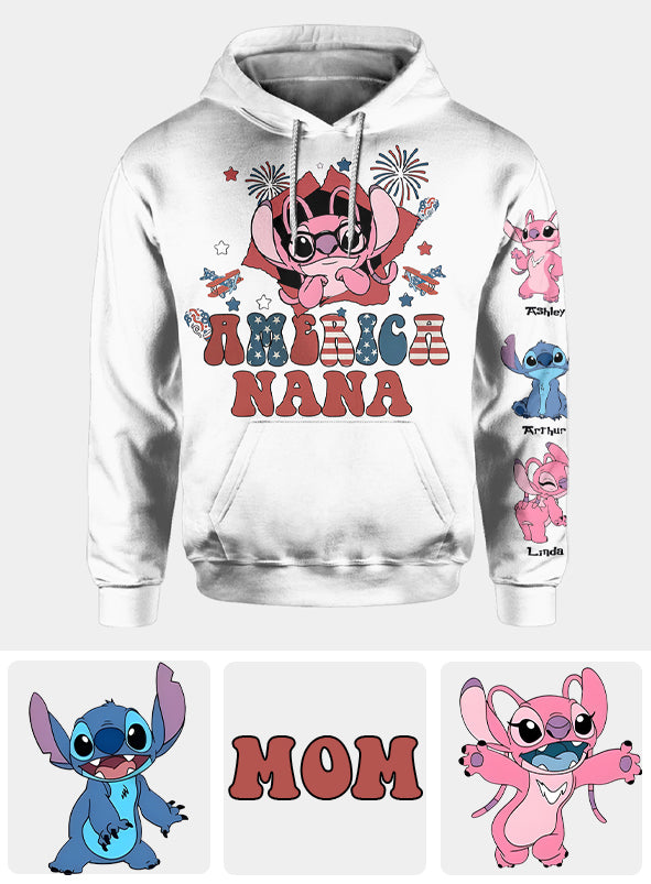 American Nana Any Title Vintage Retro Style - Personalized Grandma All Over Shirt