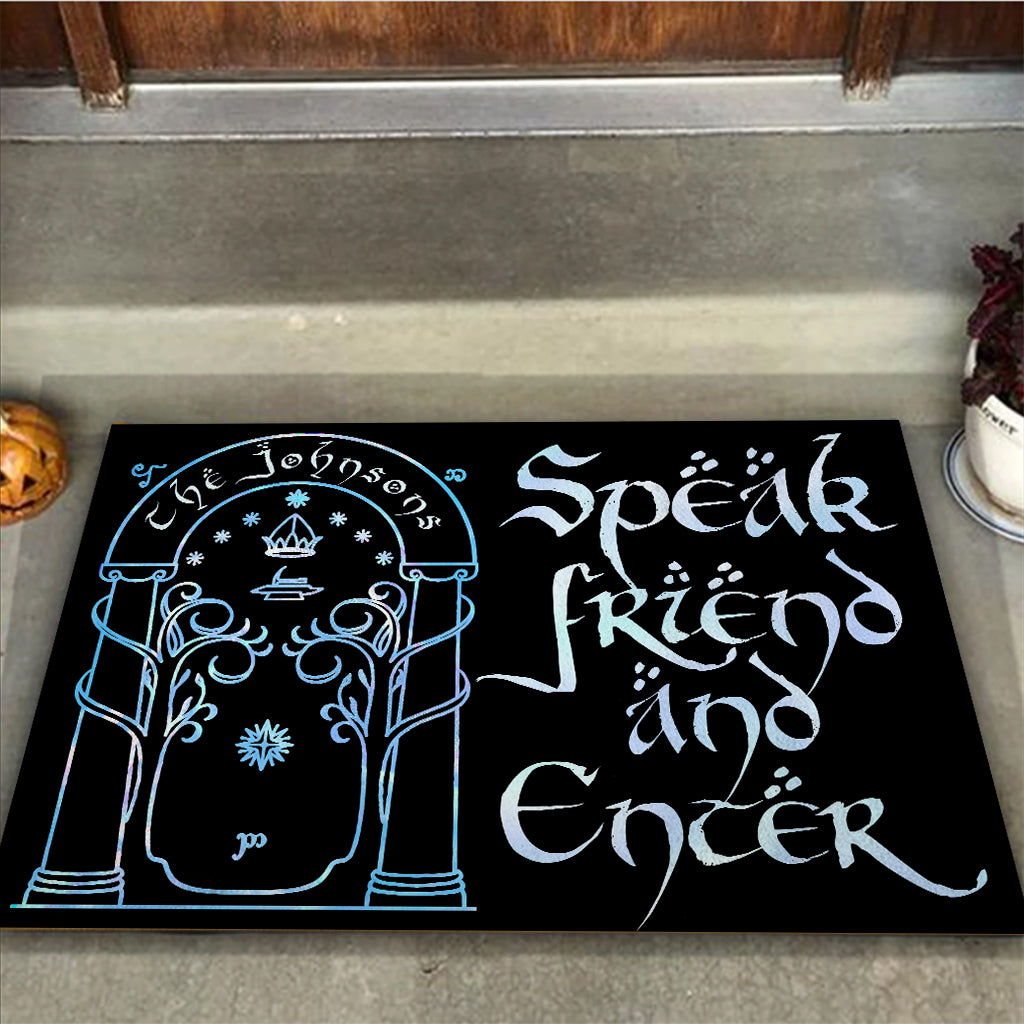 Speak Friend And Enter - Personalized The Dark Lord Doormat