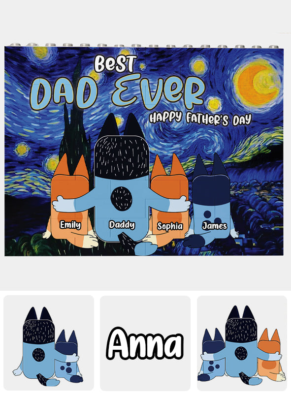 Best Dad Ever - Personalized Father One-sided Horizontal Rectangle Building Brick Blocks