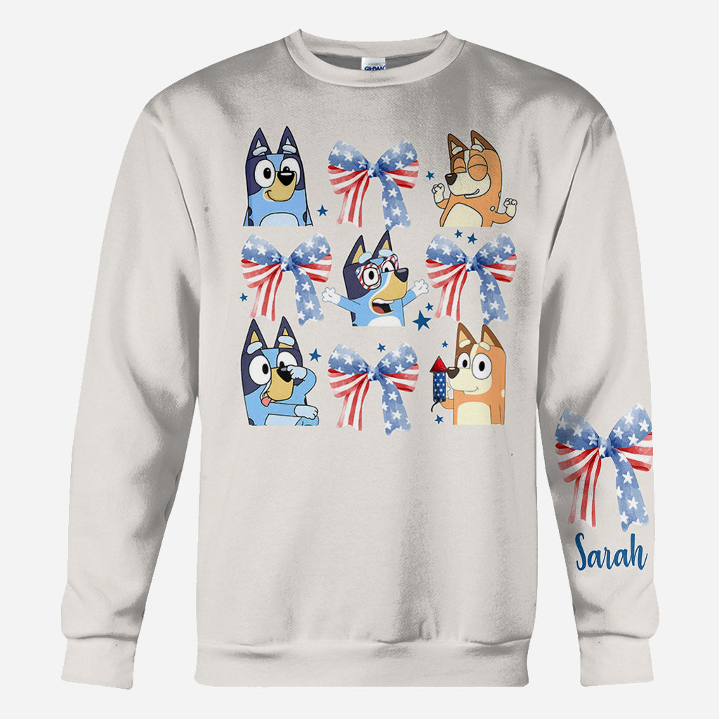Land of Liberty Red White Bluey - Personalized All Over Shirt