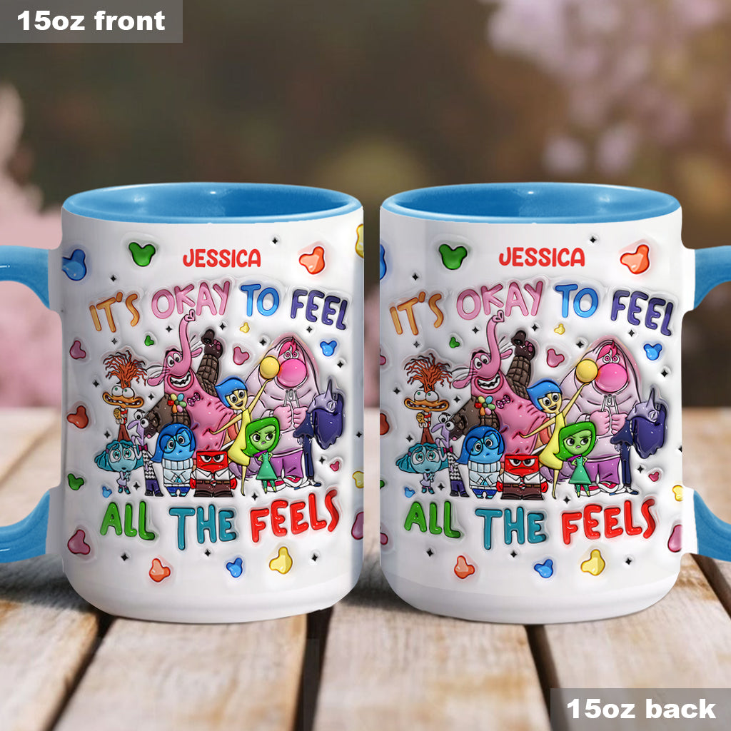 It's Ok To Feel All The Feels - Personalized Accent Mug