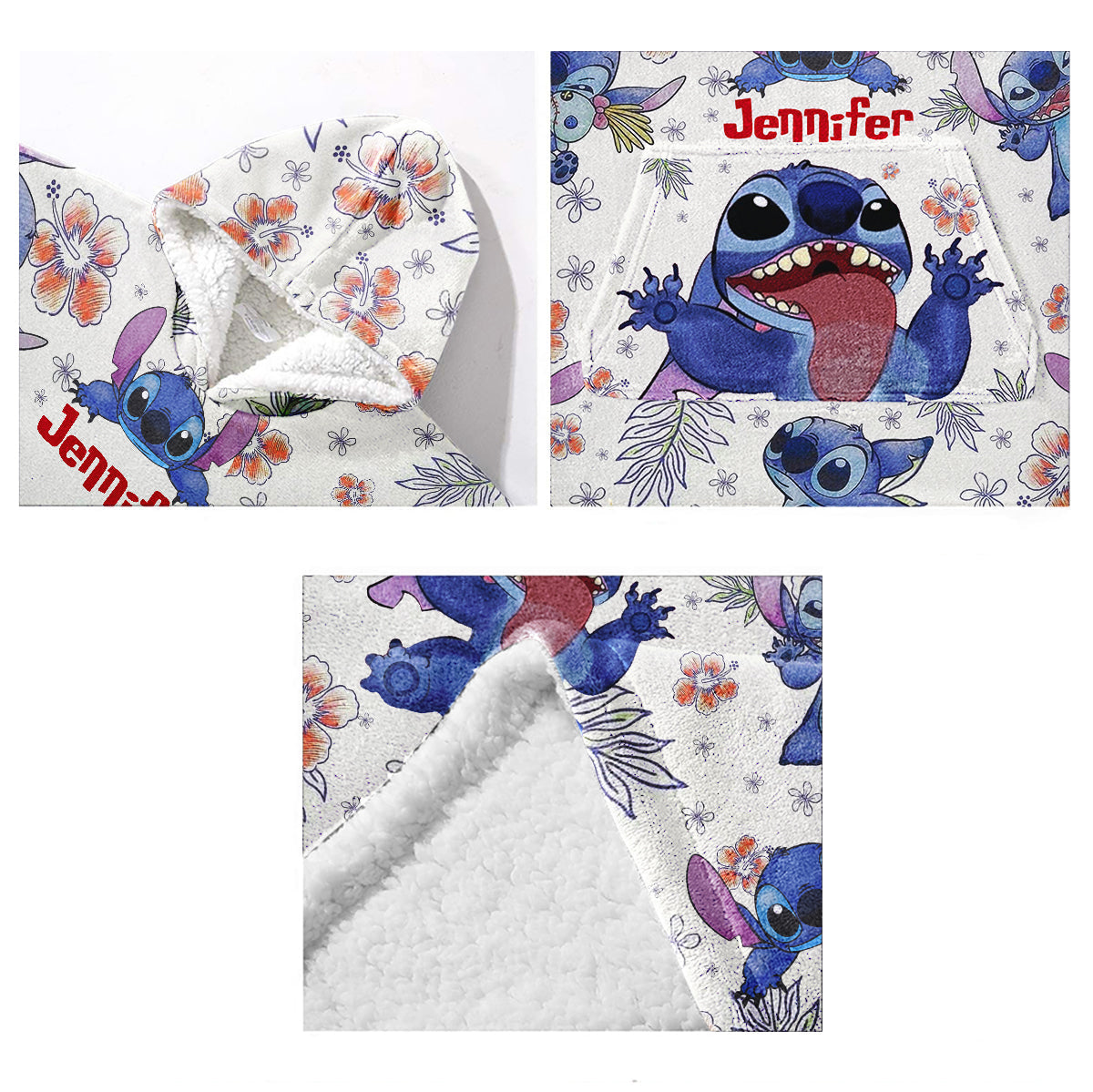 Blue Ohana - Personalized Ohana Blanket Hoodie