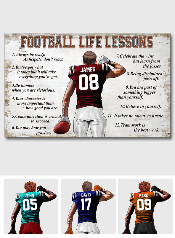 Football Life Lessons - Personalized Football Canvas And Poster