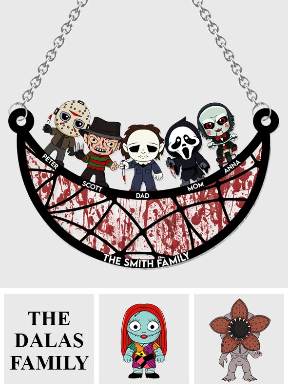In This House We Love Scary Movies - Personalized Window Hanging Suncatcher Ornament