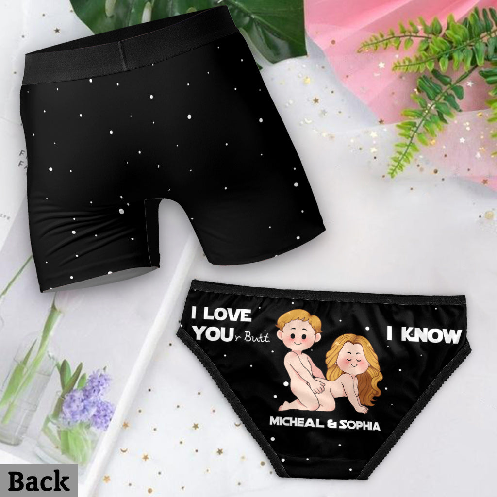 I Love Your Butt I Know Naughty - Personalized The Force Lace Border Women Briefs And Men’s Boxer Briefs