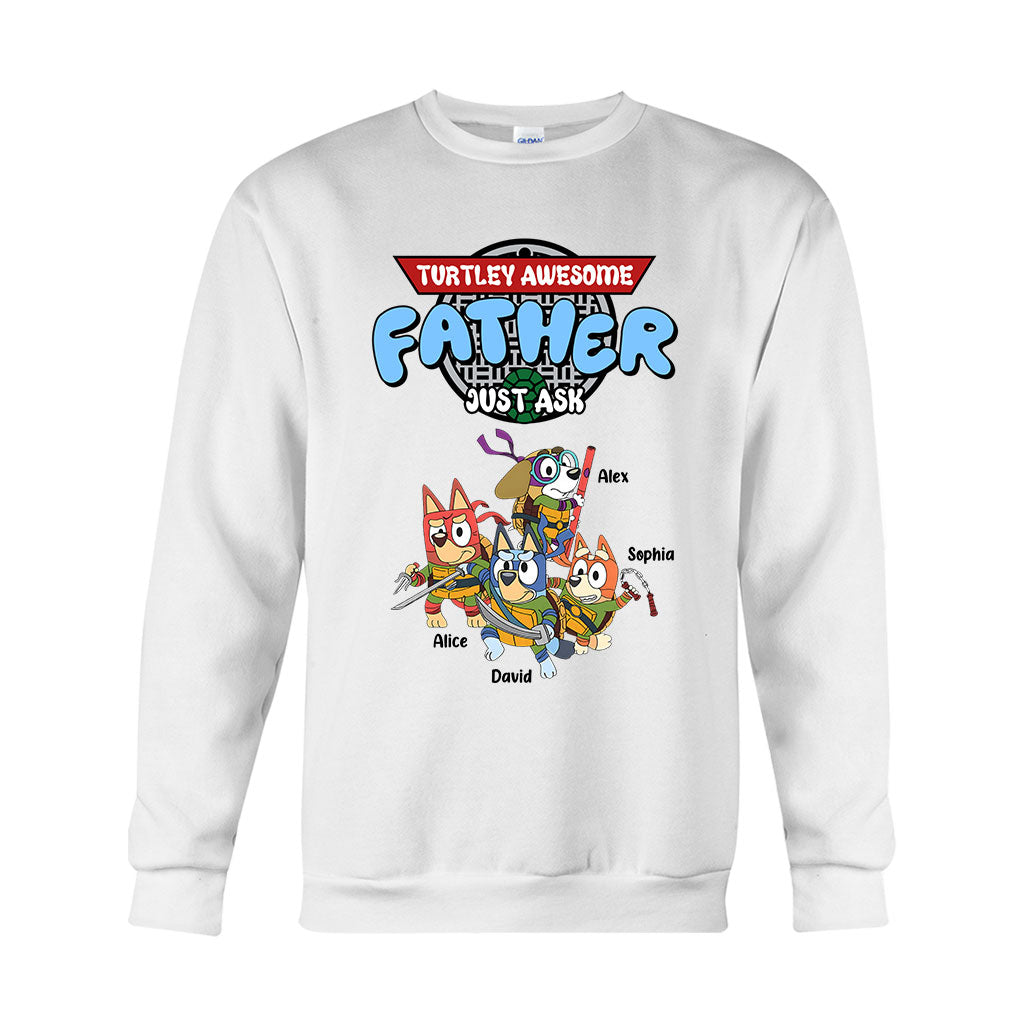 Turtle Awesome Father - Personalized Father T-shirt And Hoodie