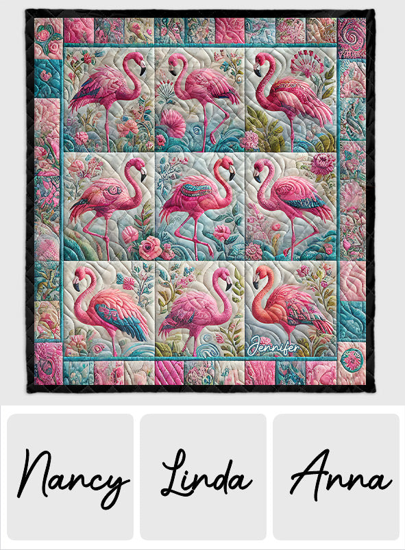 Beautiful Flamingo - Personalized Flamingo Quilt