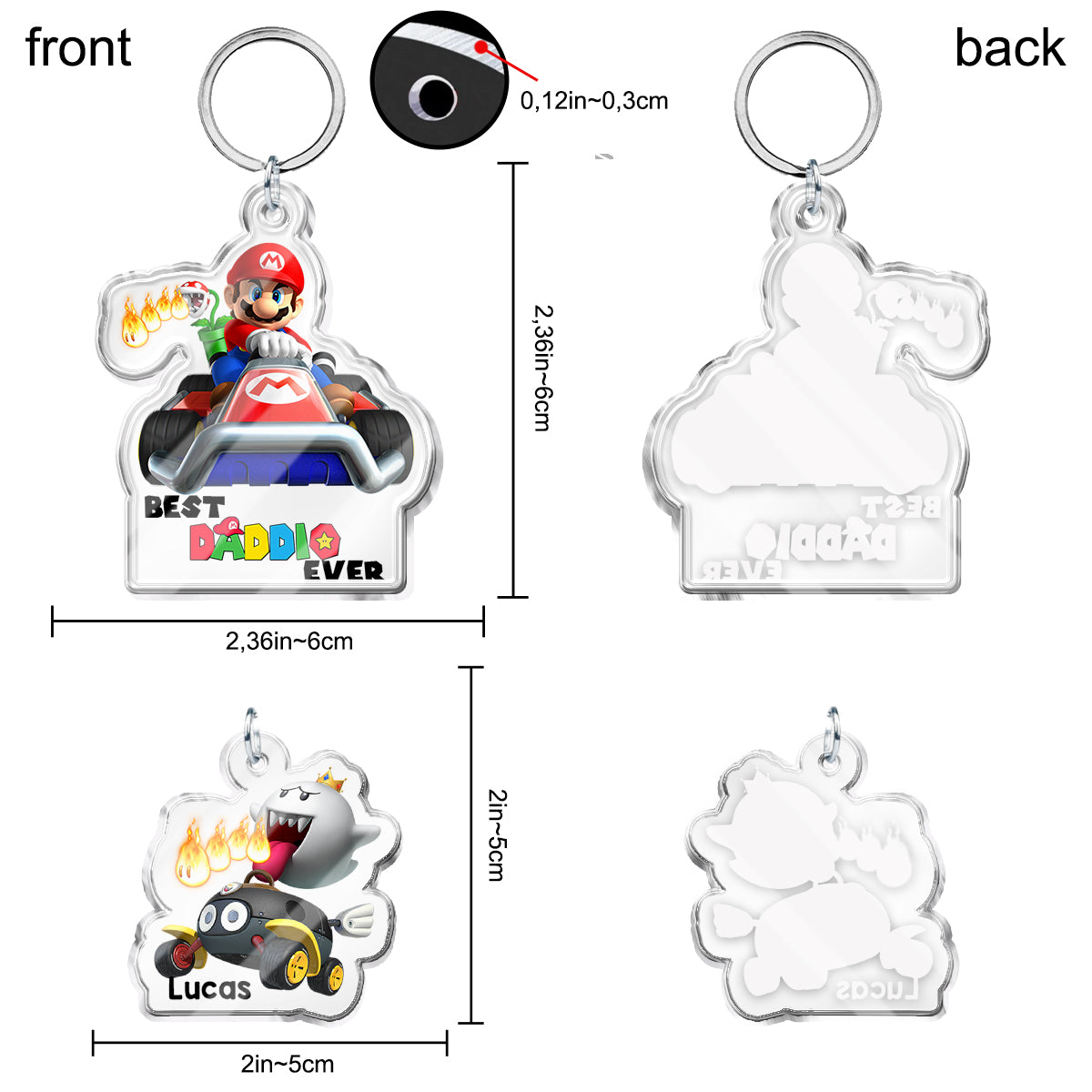 Best Daddio Mario Ever Any Title - Personalized Super Plumber Keychain with Charms