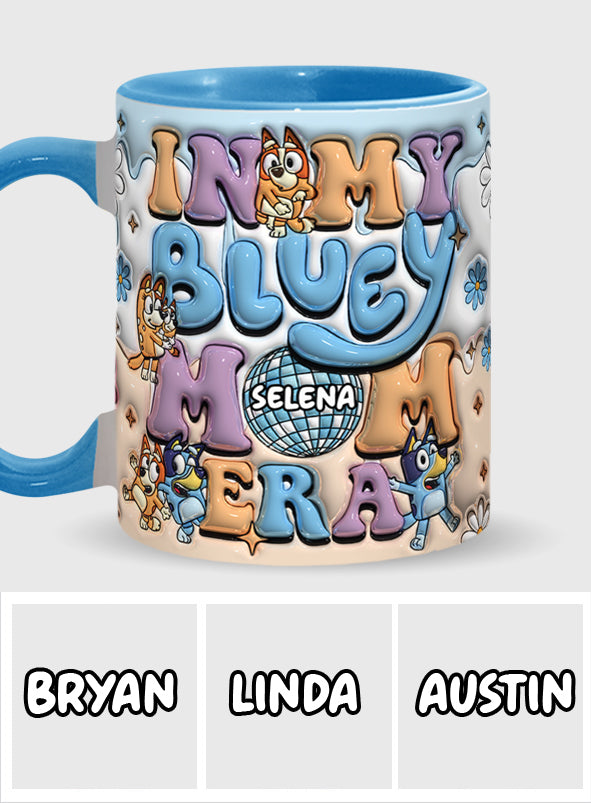 Mom Era Cute Blue Dog - Personalized Mother Accent Mug