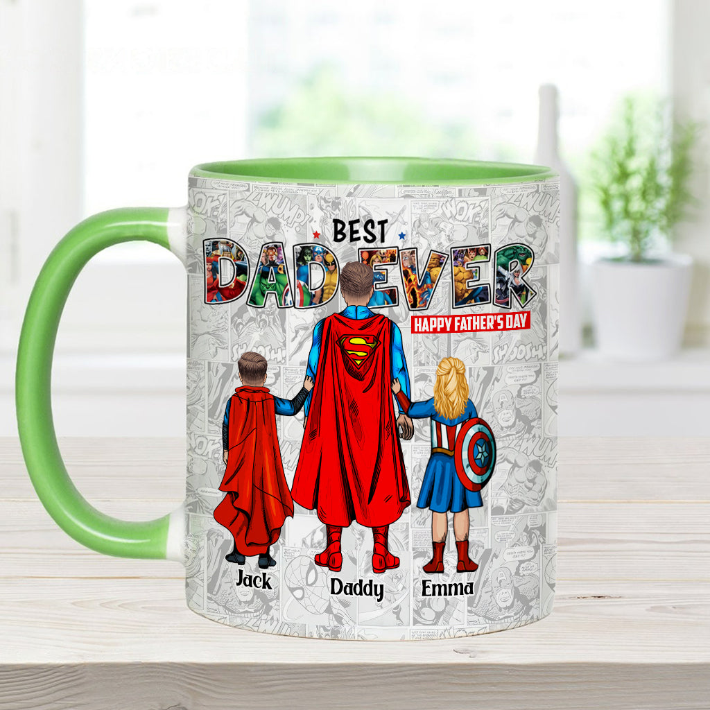 Best Super Dad Ever - Personalized Father Accent Mug