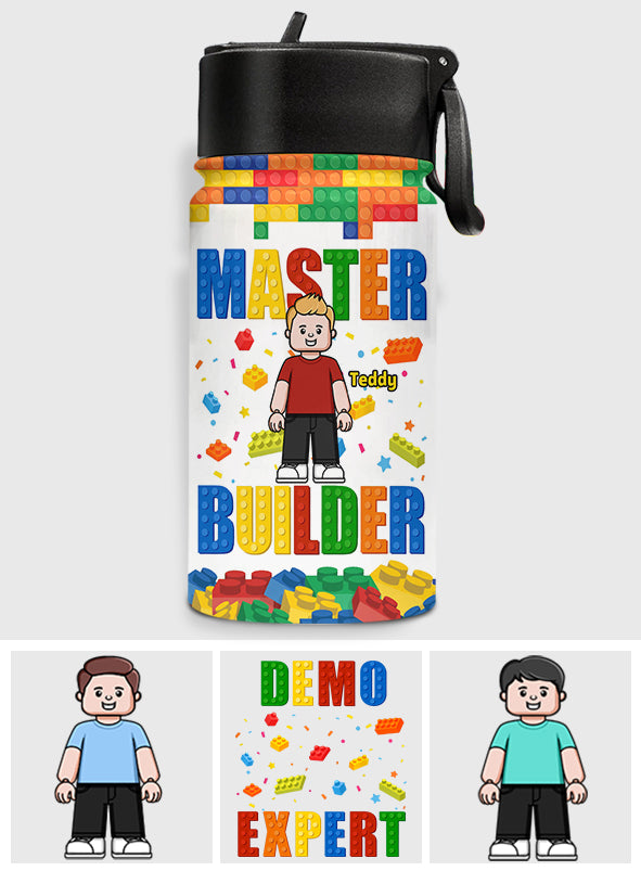Master Builder - Personalized Kid Kids Water Bottle