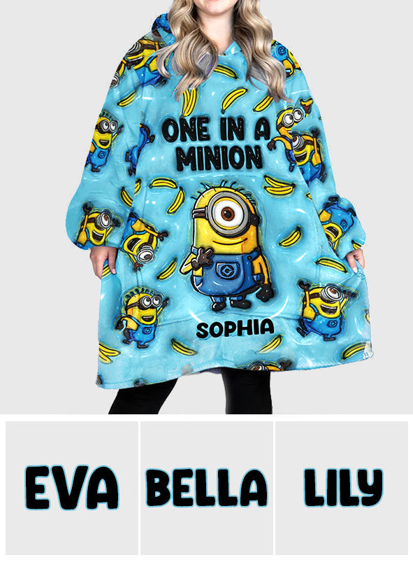 One In A Minion - Personalized Blanket Hoodie
