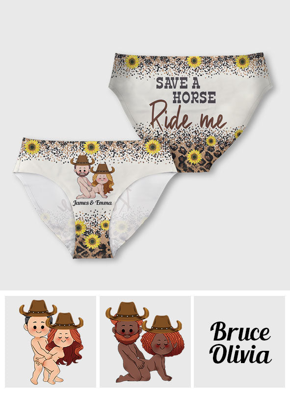 Save A Horse Ride Me - Personalized Horse Women's Briefs