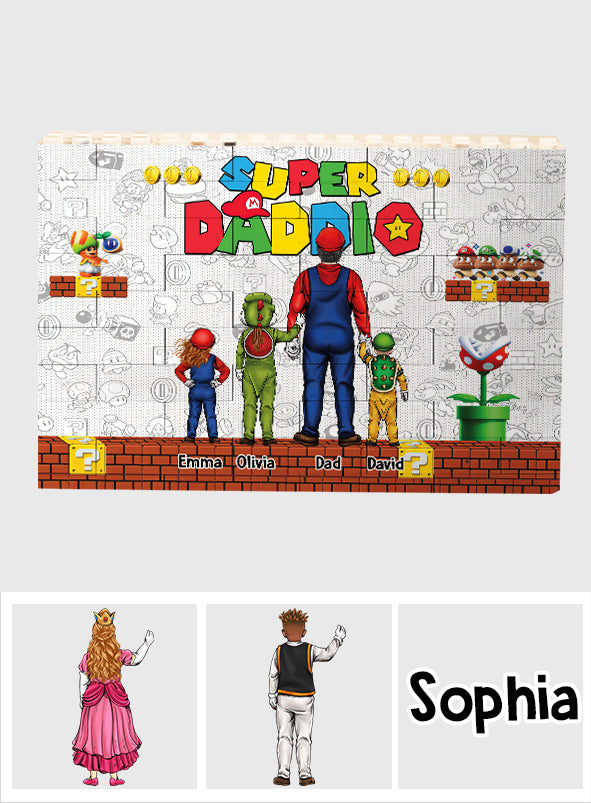Best Dad Ever - Personalized Super Plumber One-sided Horizontal Rectangle Building Brick Blocks