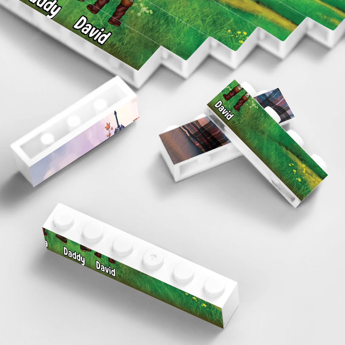 Best Dad Ever - Personalized The Hero's Legend One-sided Horizontal Rectangle Building Brick Blocks
