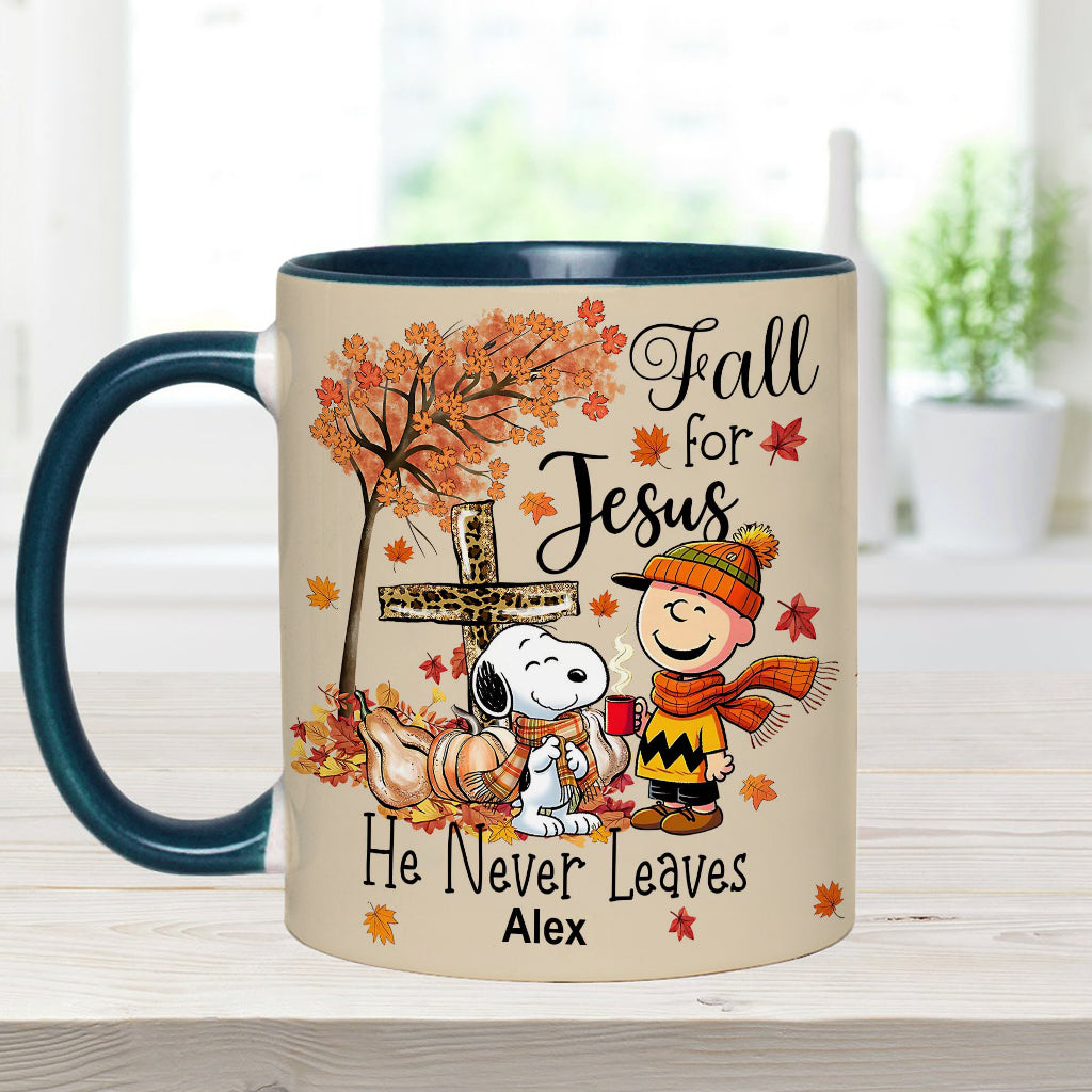Fall For Jesus - Personalized Accent Mug
