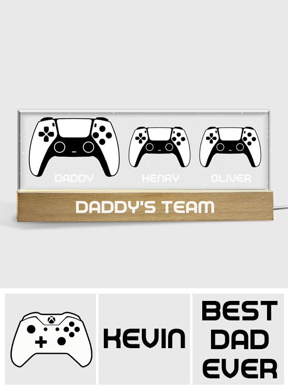 Daddy's Team - Personalized Father Custom LED Night Light