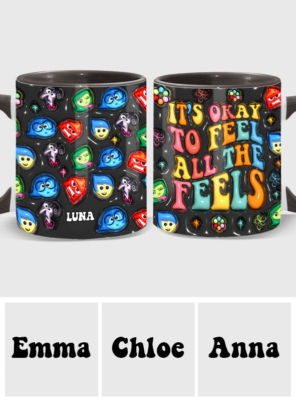 It's Ok To Feel - Personalized Accent Mug