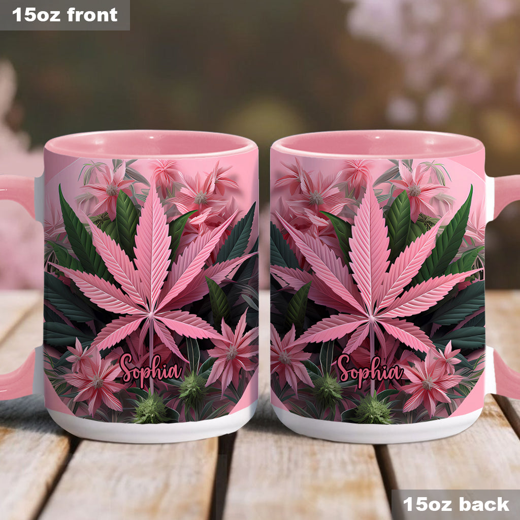 Pink Stoner Chick - Personalized Weed Accent Mug