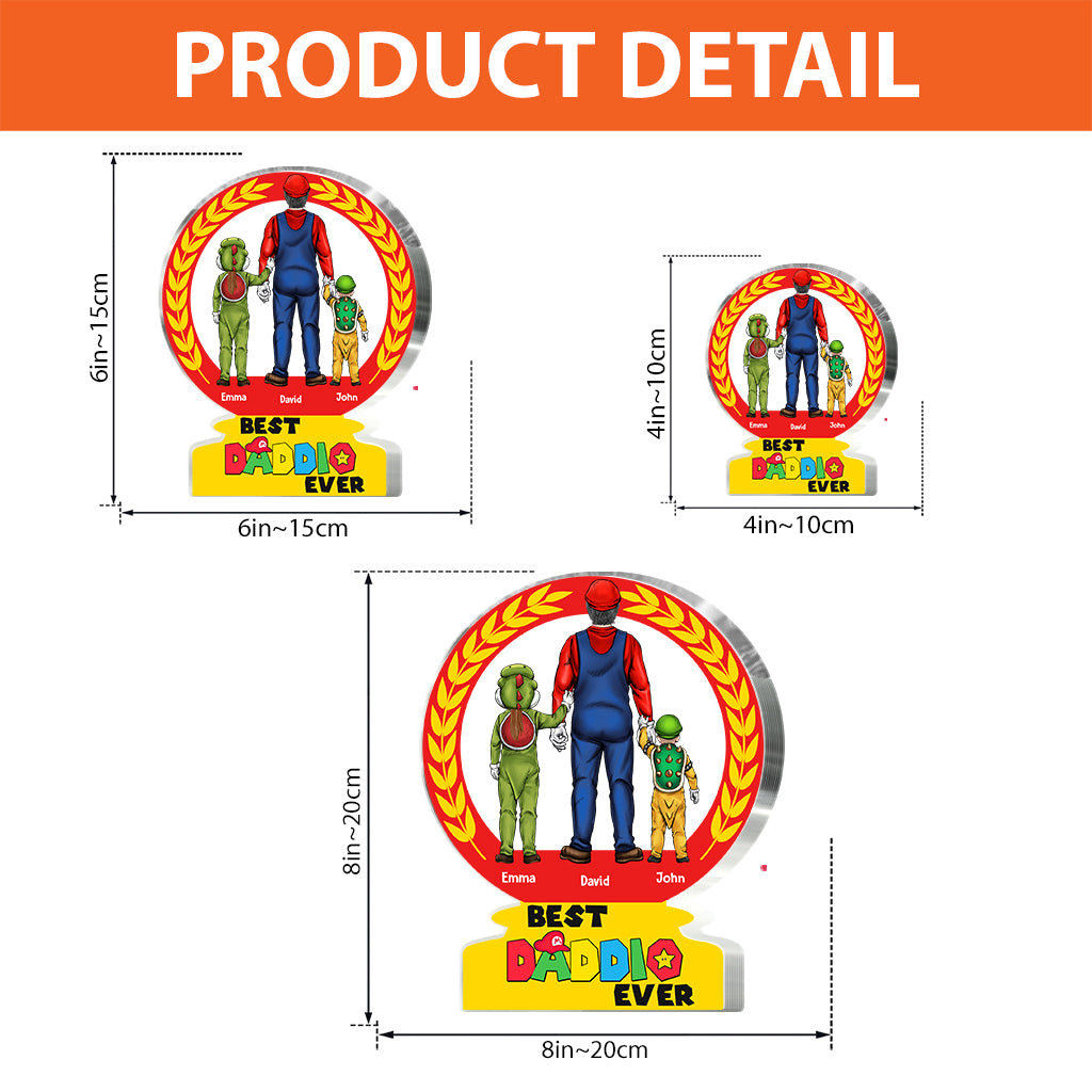 Best Daddio Mario Trophies Any Title - Personalized Super Plumber Custom Shaped Acrylic Plaque