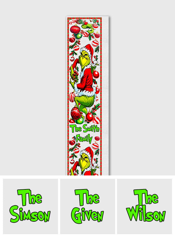Merry Grinchmas - Personalized Family Table Runner