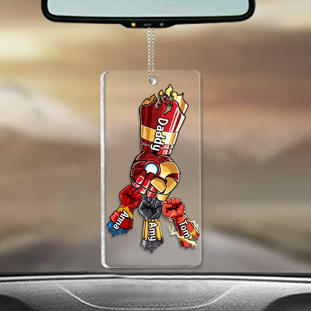 Daddy's Team Daddy's Sidekicks - Personalized Father Transparent Car Ornament