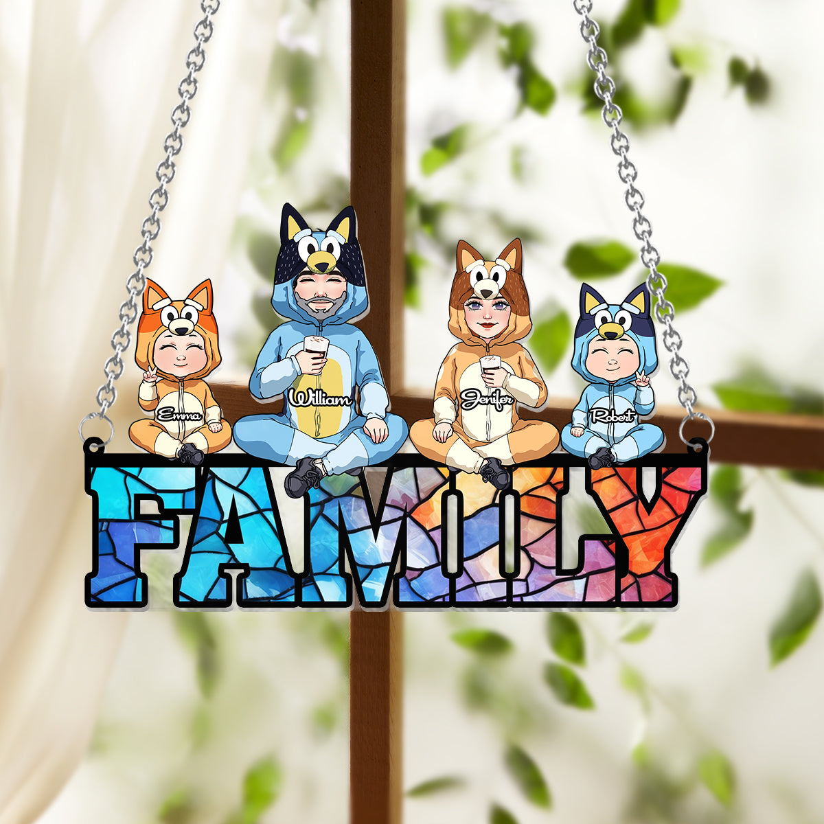 Cool Family - Personalized Family Window Hanging Suncatcher Ornament