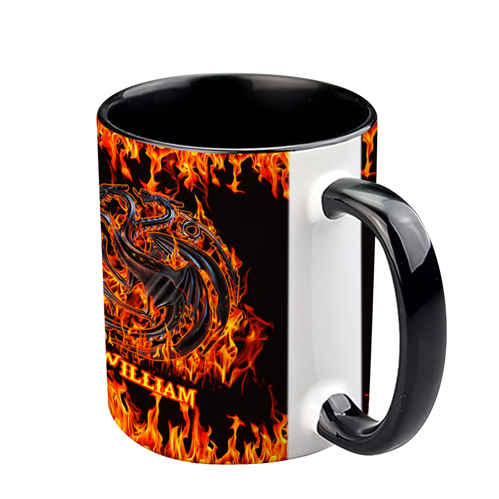 Fire And Blood - Personalized Thrones Game Accent Mug