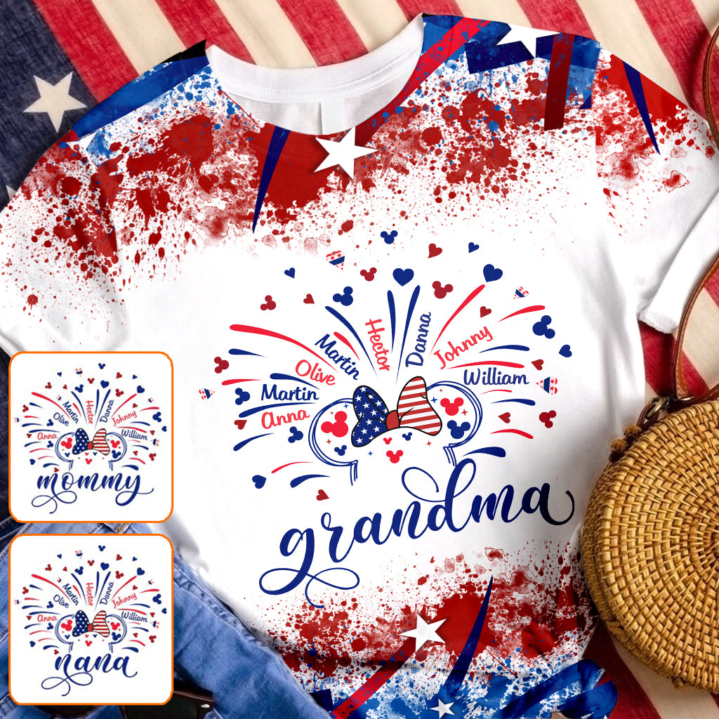 Firework Grandma - Personalized Mouse All Over Shirt