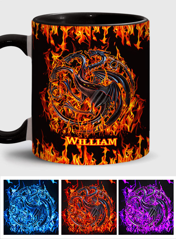 Fire And Blood - Personalized Thrones Game Accent Mug