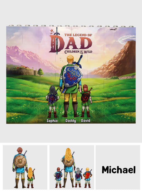 Best Dad Ever - Personalized The Hero's Legend One-sided Horizontal Rectangle Building Brick Blocks