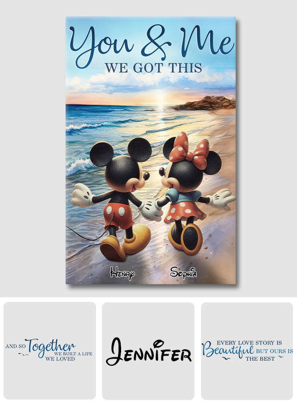 Mouse Ears Couple Beach Landscape Retro Vintage - Personalized Mouse Canvas And Poster