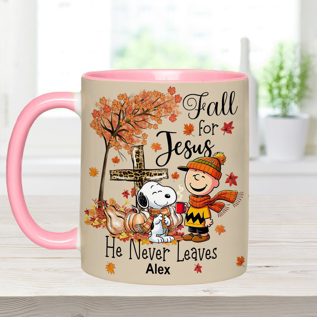 Fall For Jesus - Personalized Accent Mug
