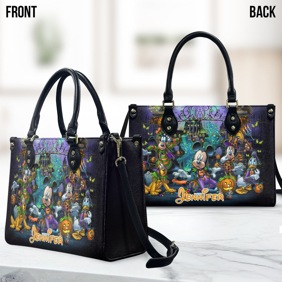 Welcome Foolish Mortals - Personalized Mouse Leather Handbag