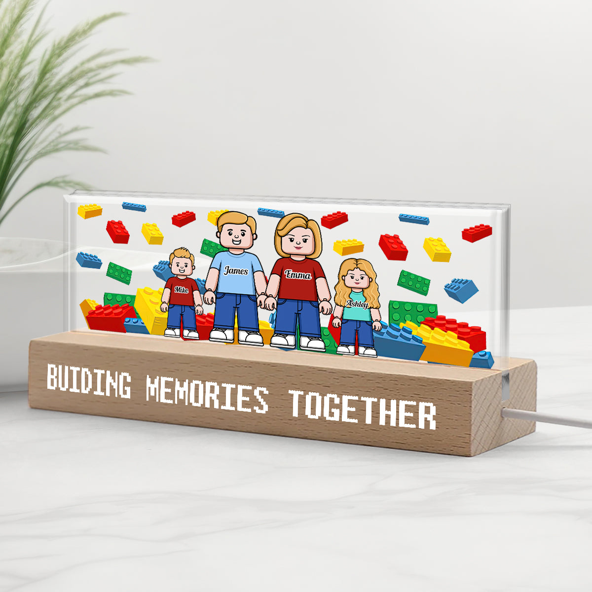 Buiding Memories Together - Personalized Family Custom LED Night Light