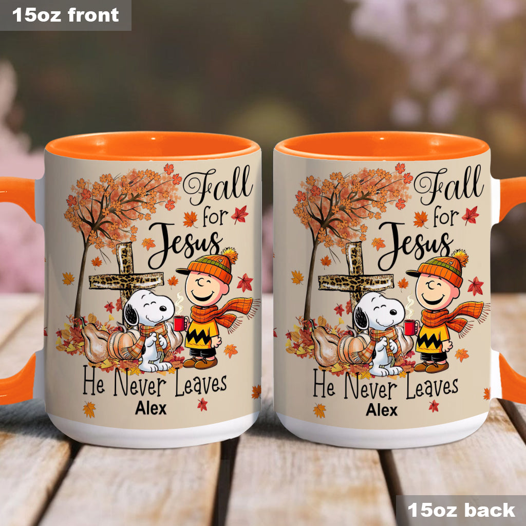 Fall For Jesus - Personalized Accent Mug