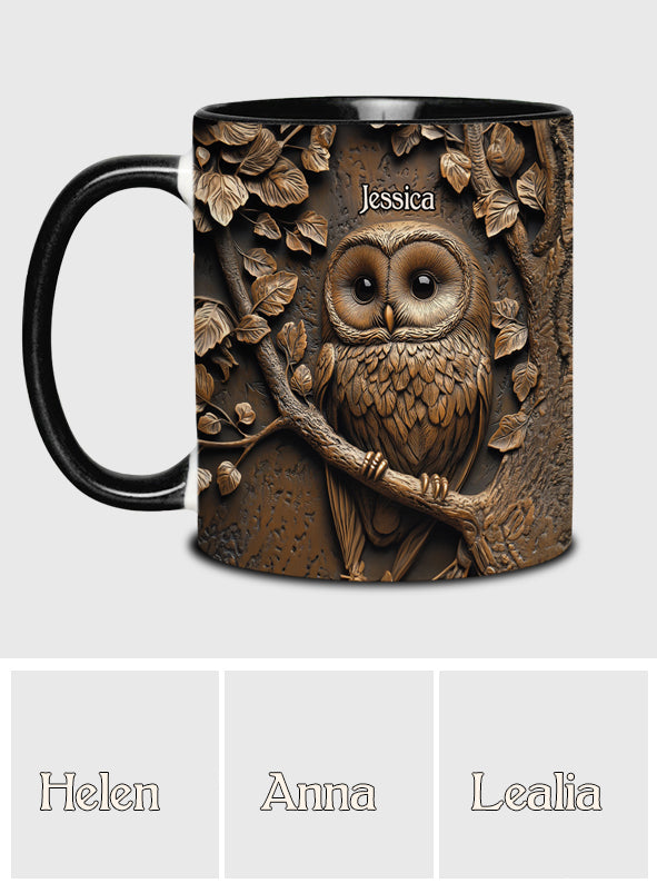 Stunning Owl - Personalized Owl Accent Mug