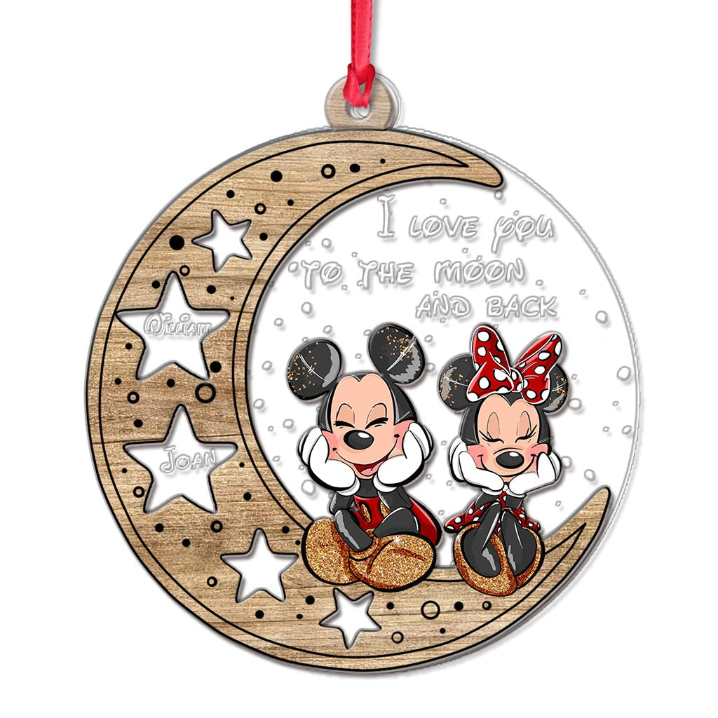I Love You To The Moon And Back - Personalized Christmas Mouse Layers Mix Ornament