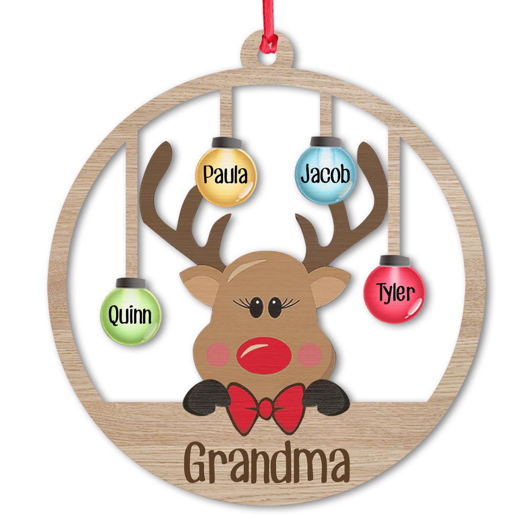 Grandma Reindeer - Personalized Grandma Ornament